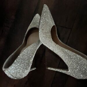 Steve Madden Silver Rhinestone Heels